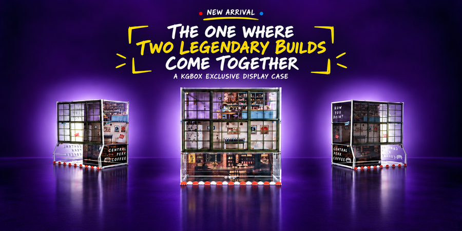 LEGO 21319 Central Perk 10292 The Friends Apartments display case, front view – KGBOX