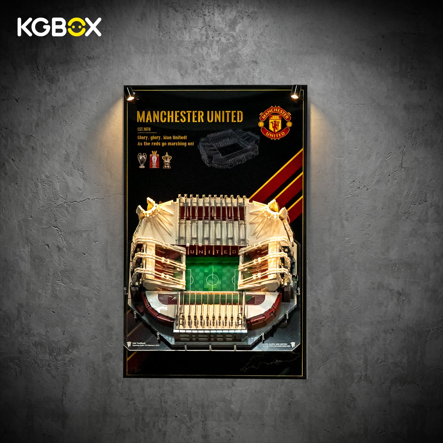 KGBOX Frame for LEGO 10272 Old Trafford Manchester United - LED & UV Print