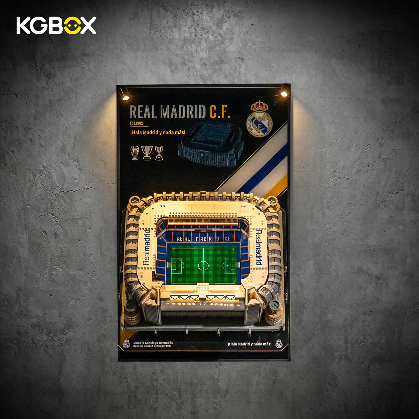 KGBOX Frame for LEGO 10299 Real Madrid Santiago Bernabéu Stadium - LED & UV Print
