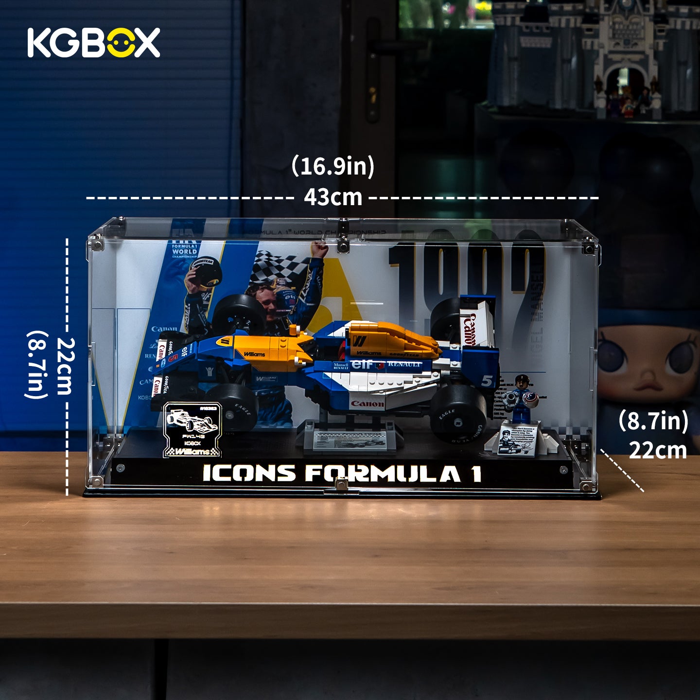LED Light Display Case For LEGO 11375 Ferrari F2004 & 10353 Williams Racing & 10330 McLaren
