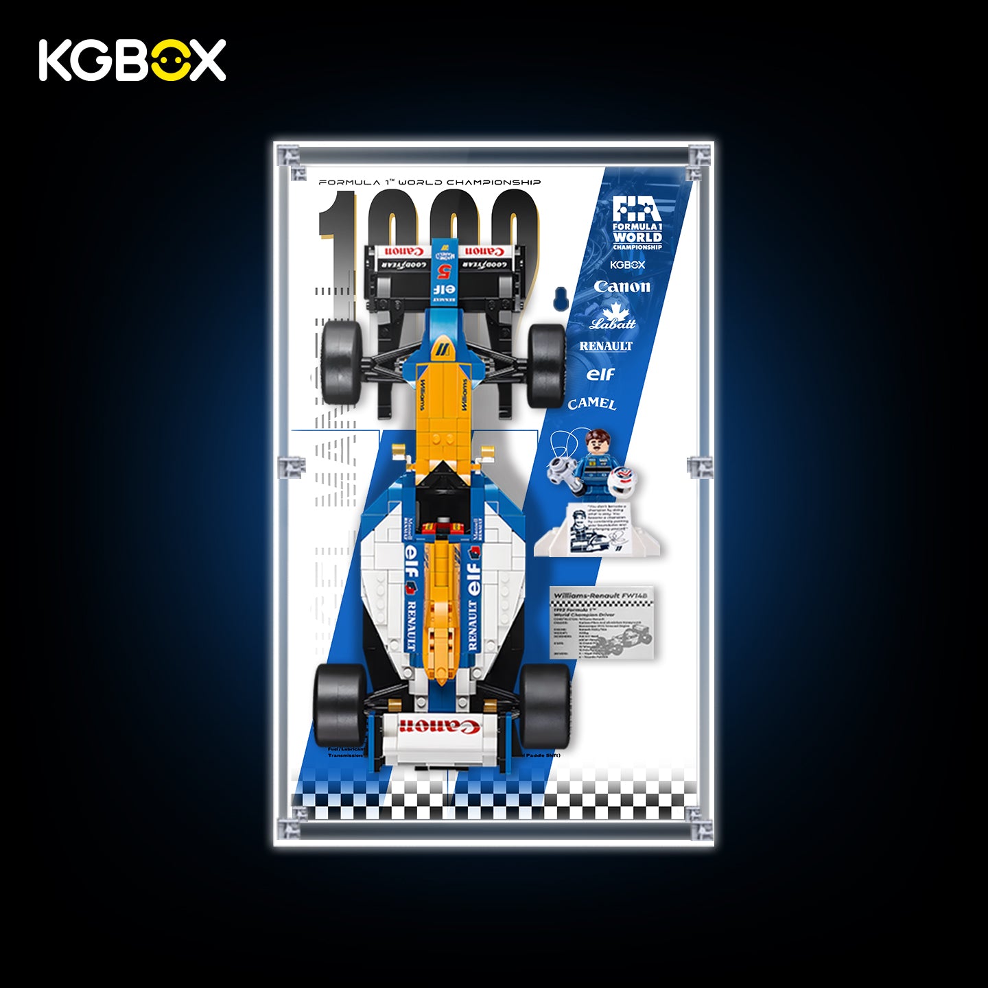 Display Case for LEGO Williams Racing FW14B & Nigel Mansell (10353) Icons Series