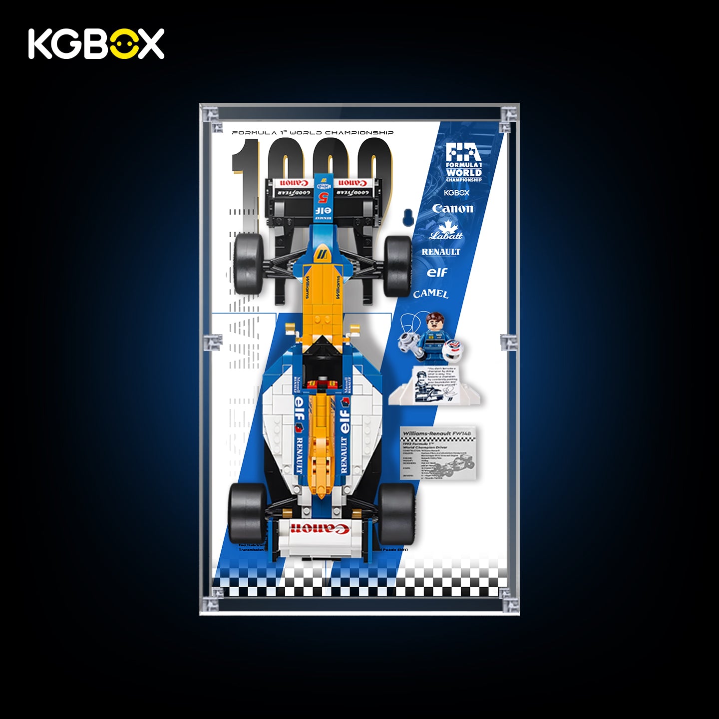 Display Case for LEGO Williams Racing FW14B & Nigel Mansell (10353) Icons Series