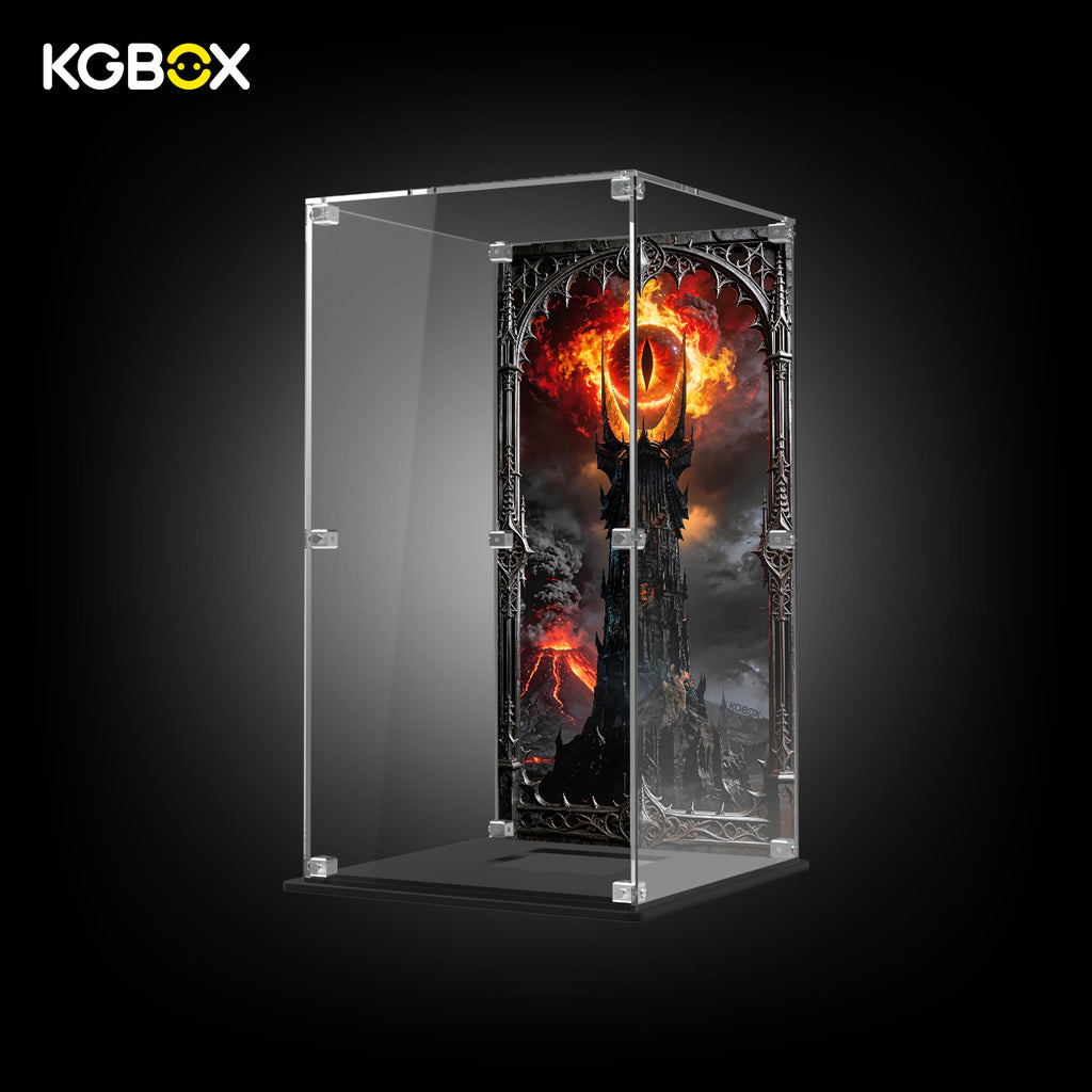 11373 LEGO The Lord of the Rings Sauron's Helmet Icons Acrylic Display Case with Printed Background 1