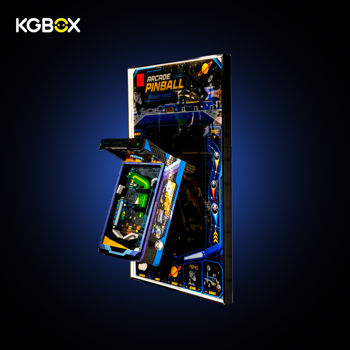 KGBOX Frame for LEGO 11374 Arcade Pinball Machine - LED & UV Print