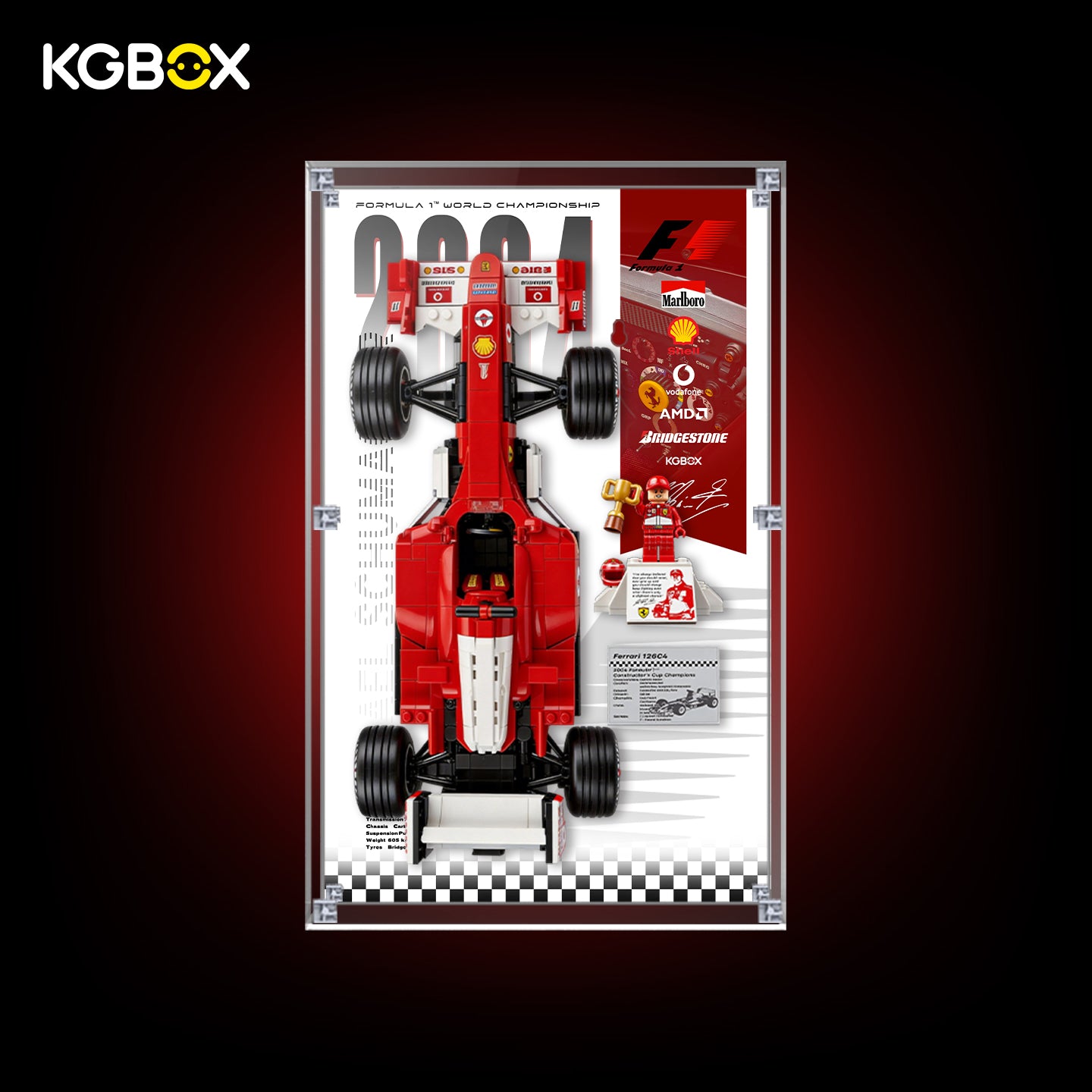 Display Case for LEGO Ferrari F2004 & Michael Schumacher (11375) Icons Series