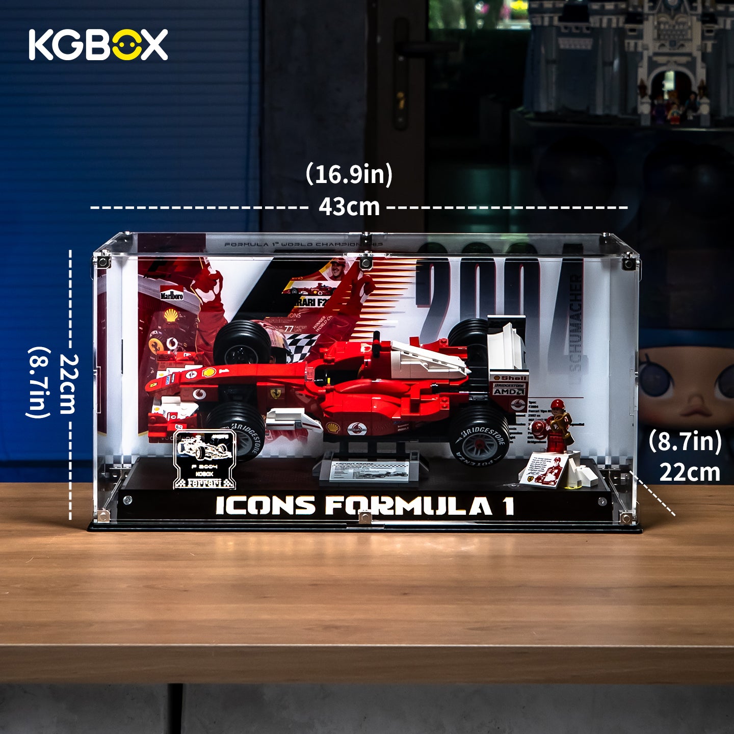 LED Light Display Case For LEGO 11375 Ferrari F2004 & 10353 Williams Racing & 10330 McLaren