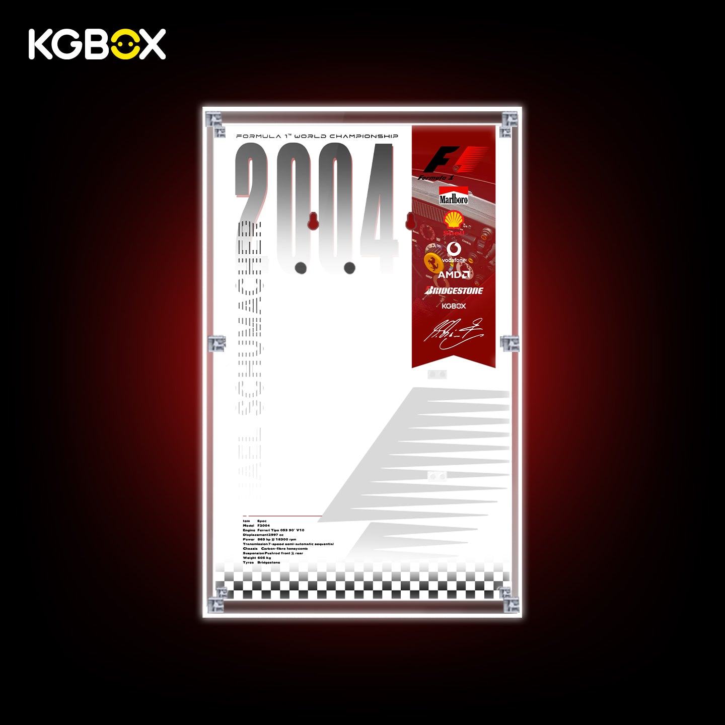 Display Case for LEGO Ferrari F2004 & Michael Schumacher (11375) Icons Series
