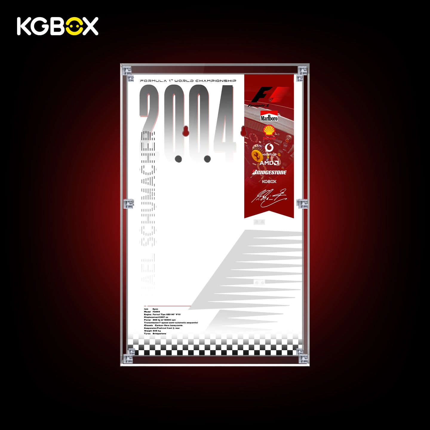 Display Case for LEGO Ferrari F2004 & Michael Schumacher (11375) Icons Series