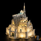 LEGO 11377 Minas Tirith Lord of the Rings castle with separate remote LED light kit, no acrylic display case