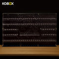Empty KGBOX standard full‑3mm wall hanging acrylic showcase for LEGO75407 Star Wars logo and 124 Star Wars minifigures, front main view