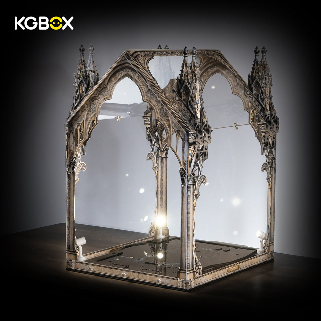 Display Case For LEGO 21065 Sagrada Familia – Cathedral Sliding Base & Prismatic Laser-Engraved Cases | KGBOX