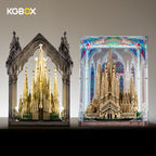 Display Case For LEGO 21065 Sagrada Familia – Cathedral Sliding Base & Prismatic Laser-Engraved Cases | KGBOX
