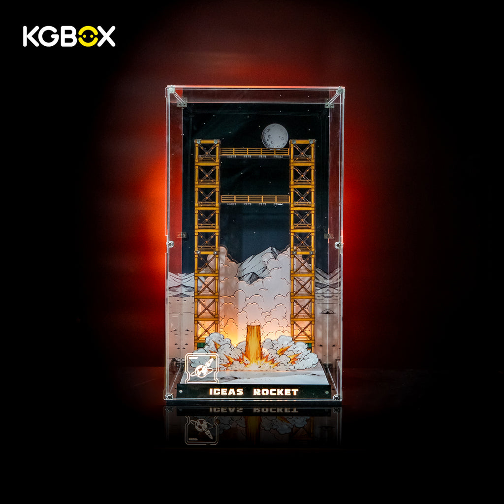 LED Display Case For LEGO 21367 Tintin Moon Rocket