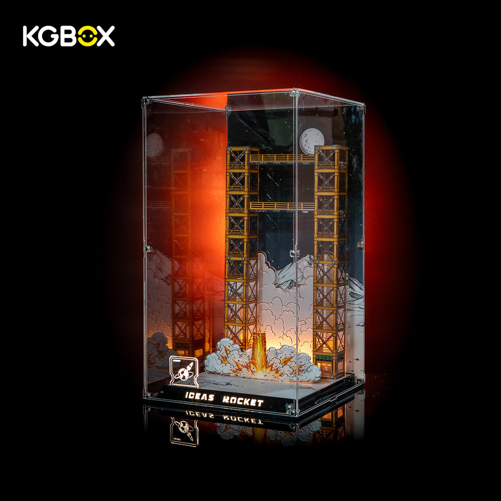 LED Display Case For LEGO 21367 Tintin Moon Rocket