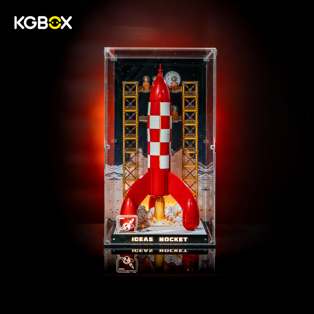 LED Display Case For LEGO 21367 Tintin Moon Rocket