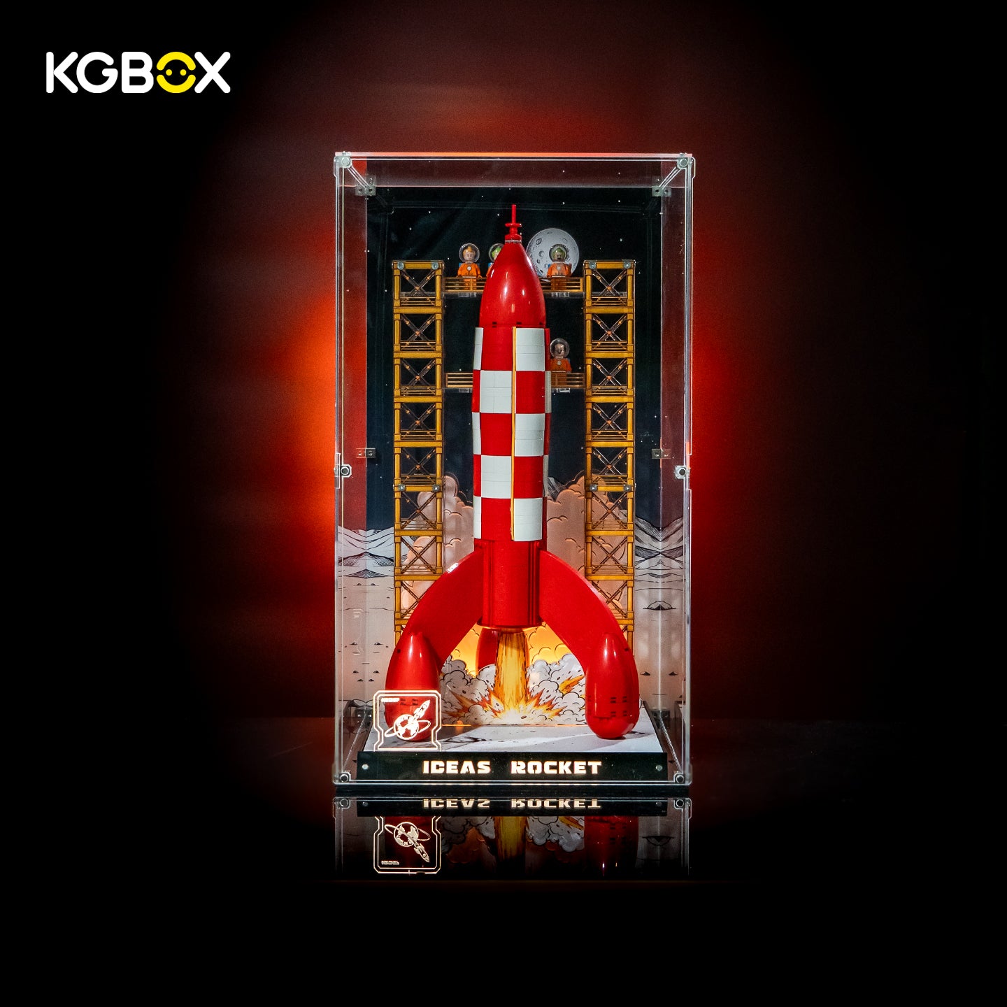LED Display Case For LEGO 21367 Tintin Moon Rocket
