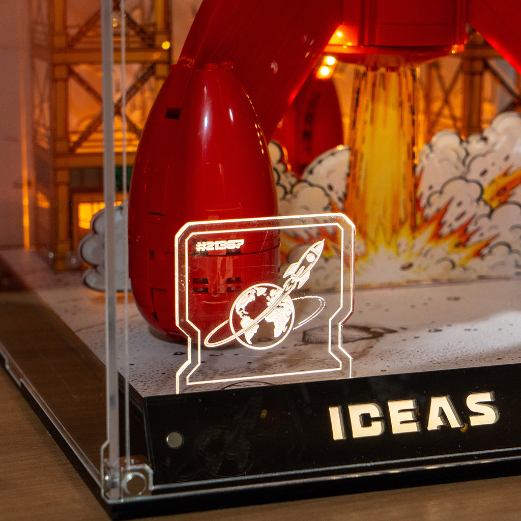 LED Display Case For LEGO 21367 Tintin Moon Rocket