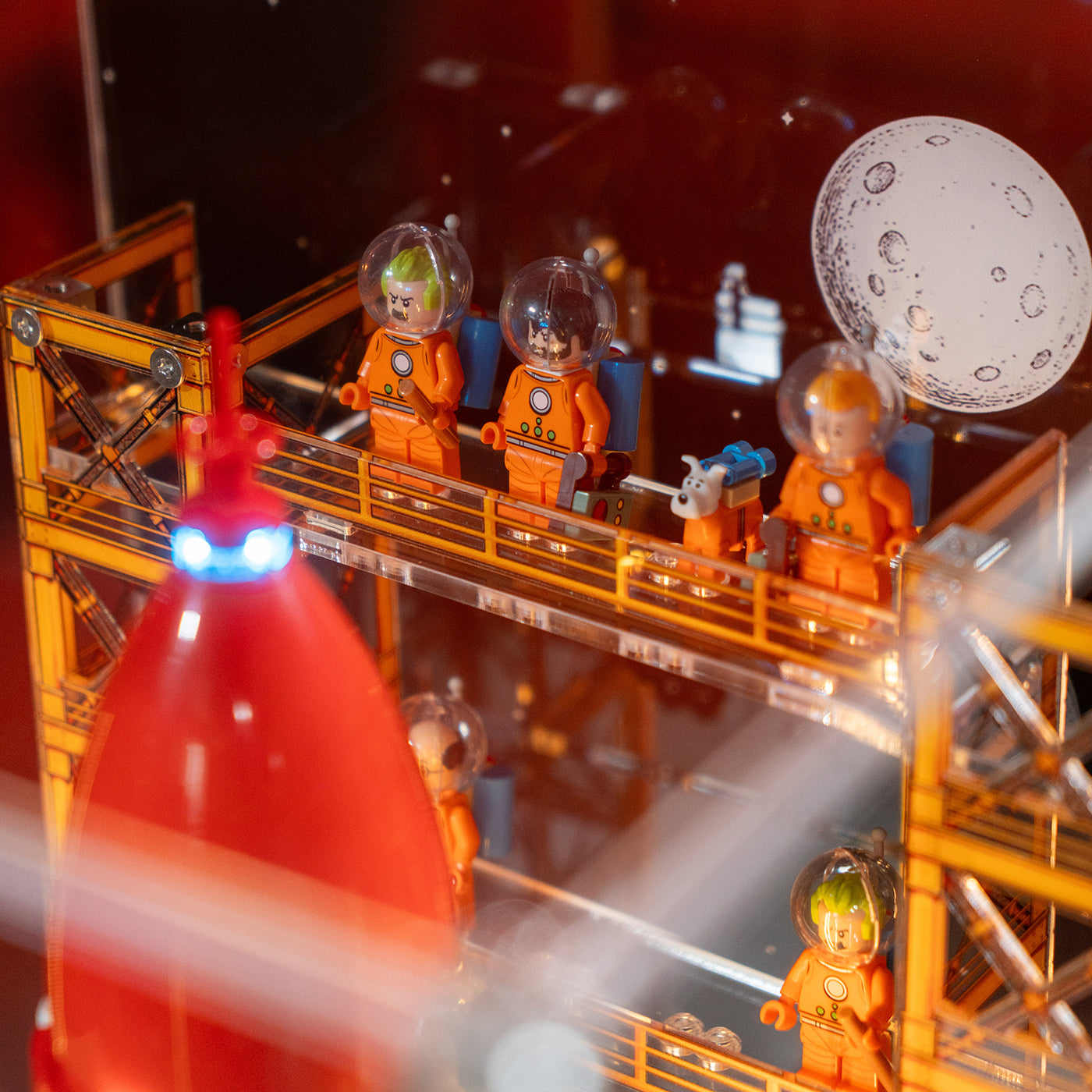 LED Display Case For LEGO 21367 Tintin Moon Rocket