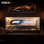 42141 LEGO McLaren Formula 1 Race Car Technic Acrylic Display Case with LED Lights and Printed Background 15