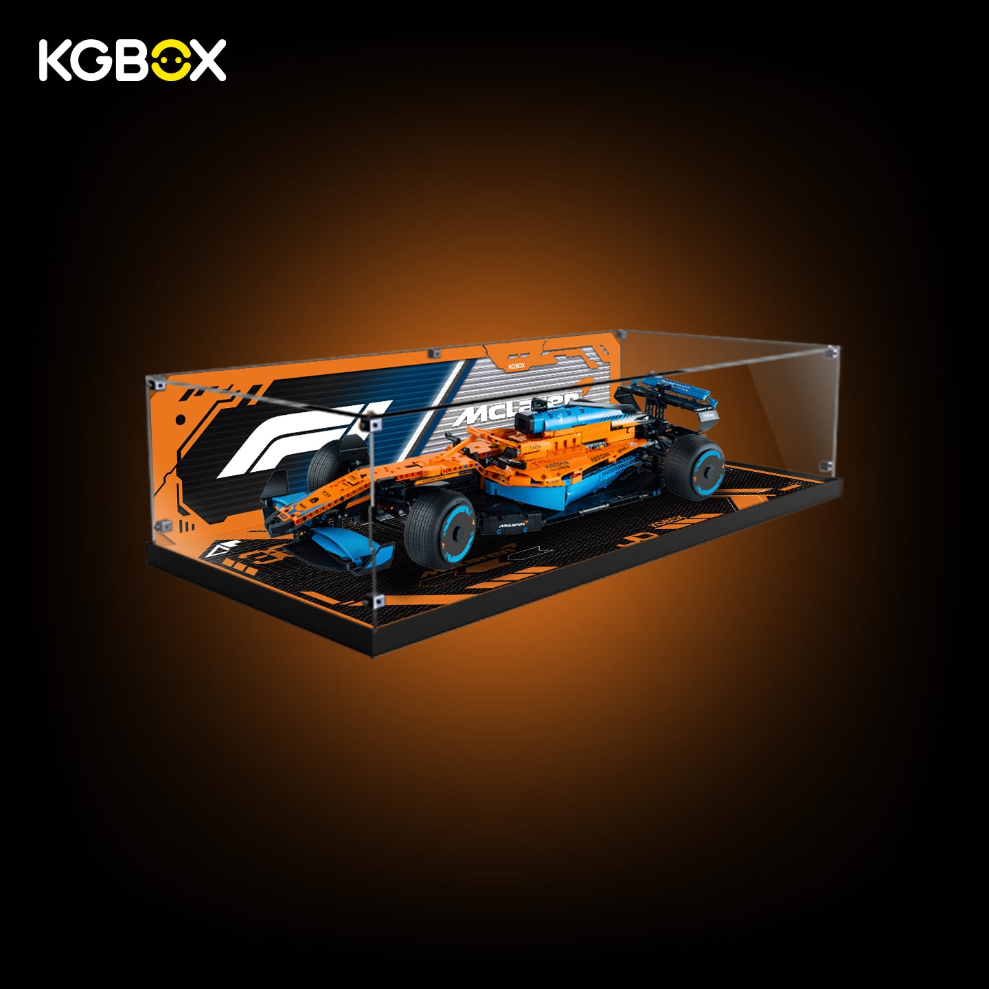 42141 LEGO McLaren Formula 1 Race Car Technic Acrylic Display Case with Printed Background 10