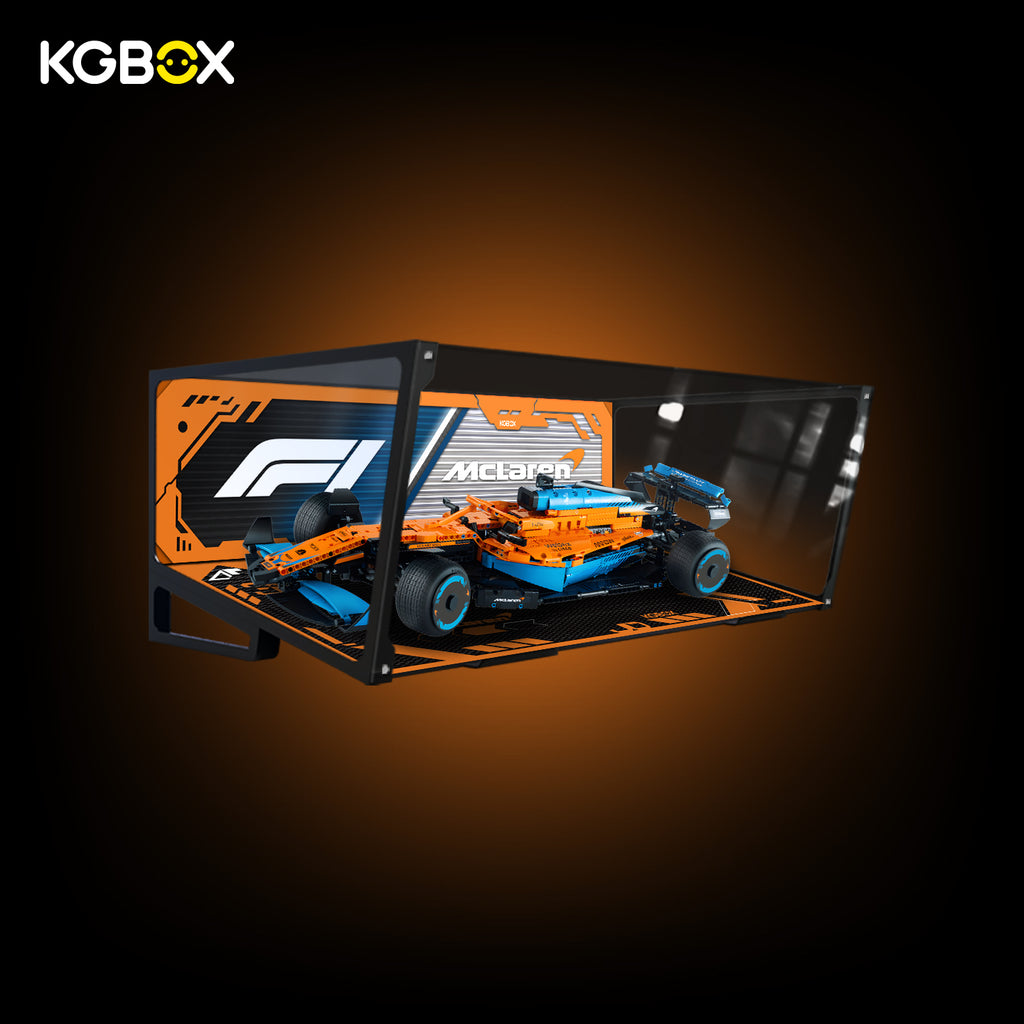 42141 LEGO McLaren Formula 1 Race Car Technic Acrylic Display Case with Printed Background 13