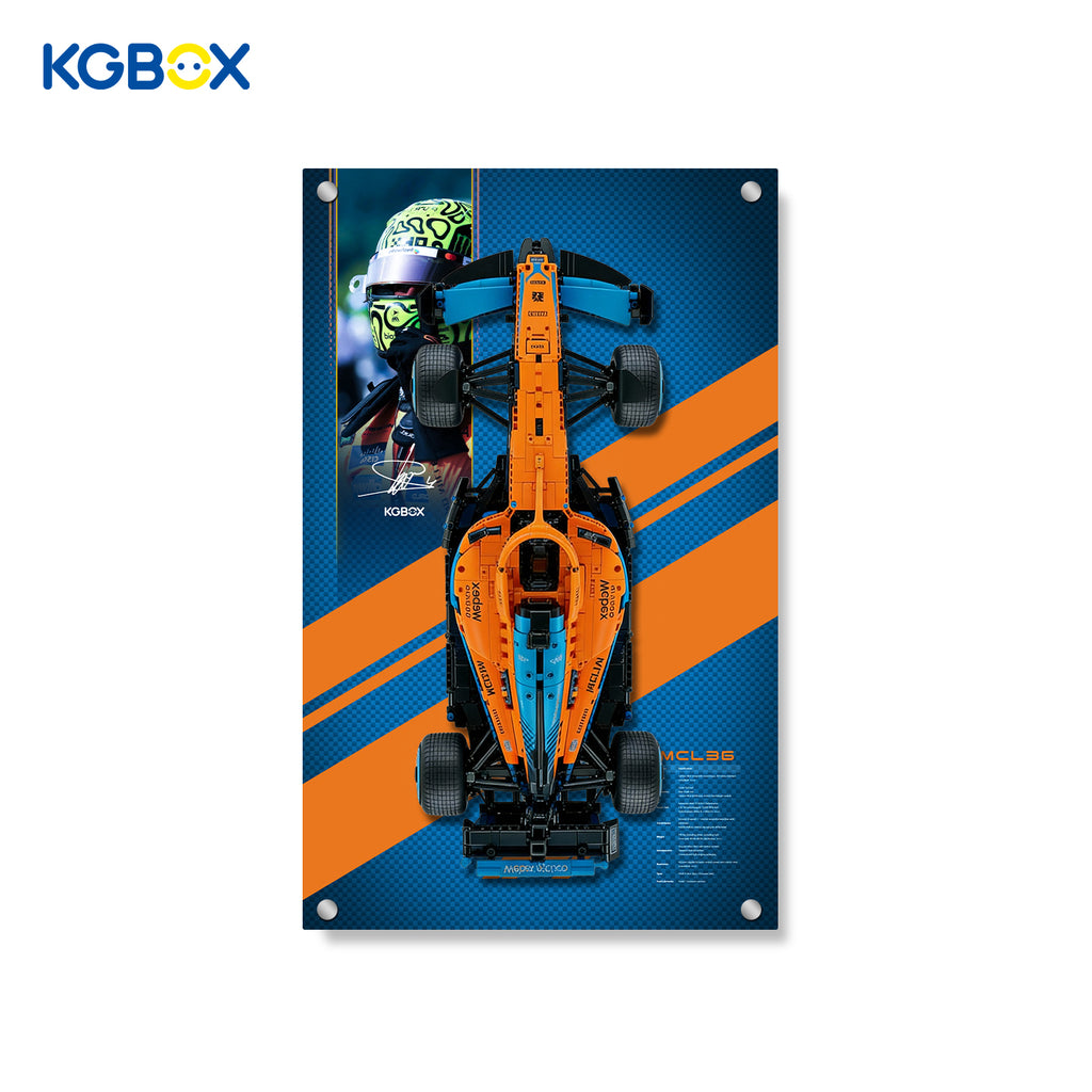42141 LEGO McLaren Formula 1 Race Car Technic Wall Mounted Display Panel with Printed Background 2