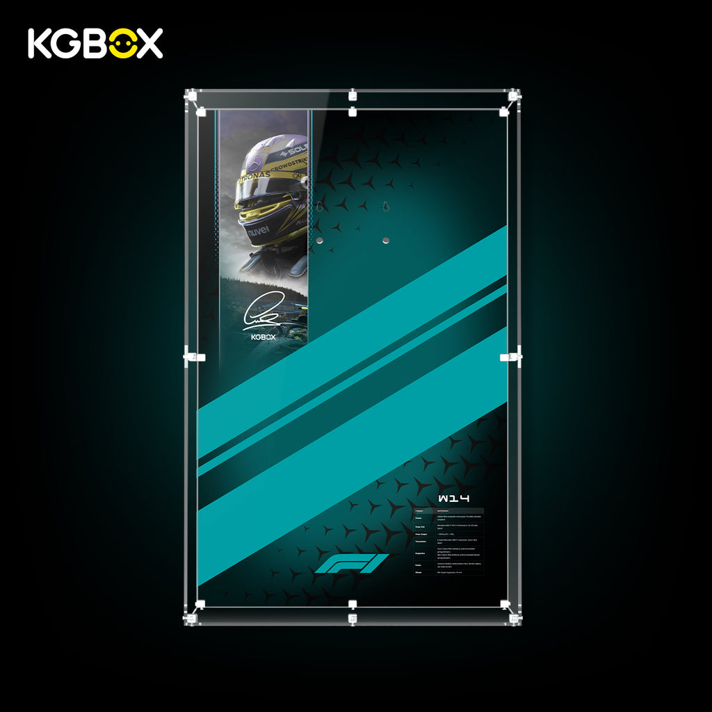 42171 LEGO Mercedes-AMG F1 W14 E Performance Technic Acrylic Display Case with Printed Background