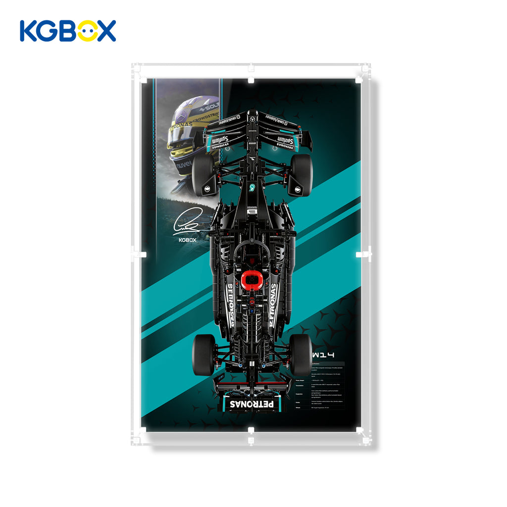 42171 LEGO Mercedes-AMG F1 W14 E Performance Technic Acrylic Display Case with Printed Background and LED Lights 2