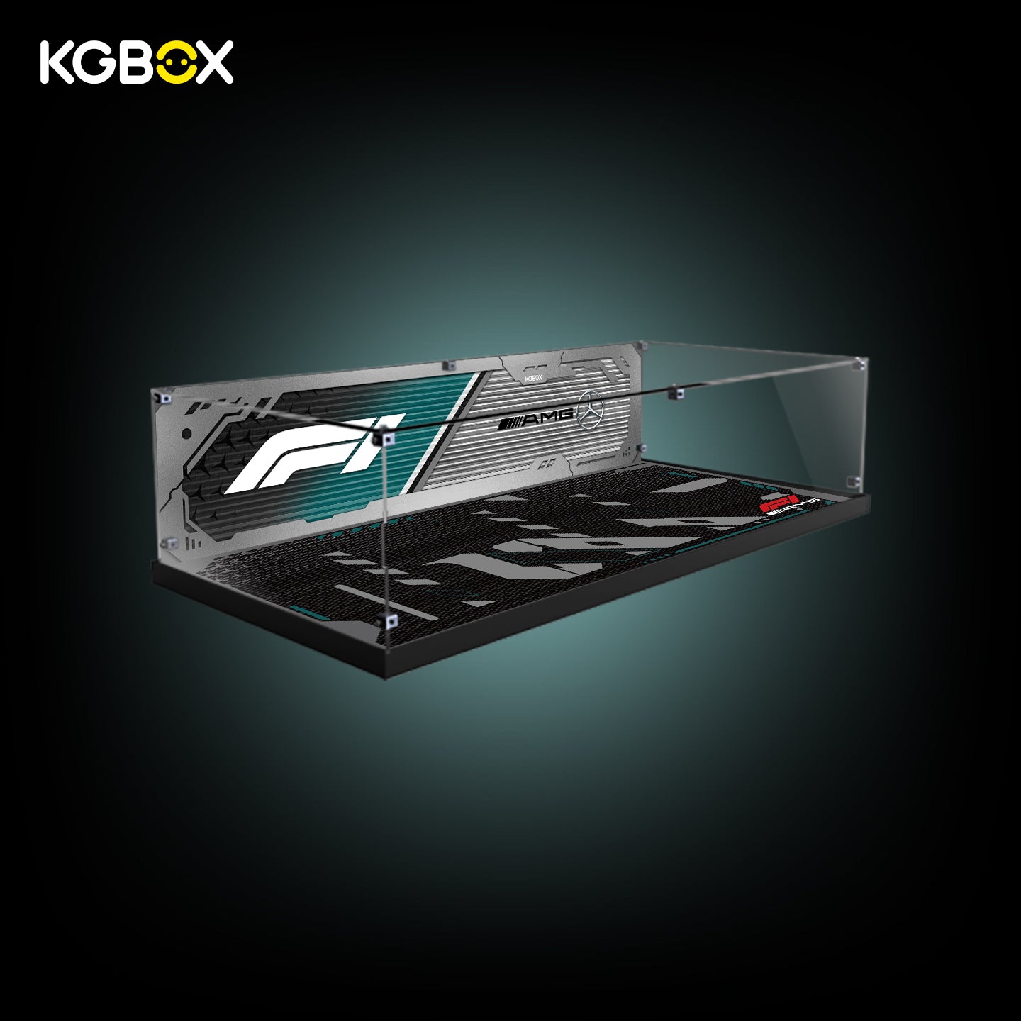 42171 LEGO Mercedes AMG F1 W14 E Performance Technic Acrylic Display Case with Printed Background 11