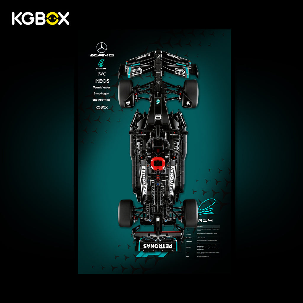 42171 LEGO Mercedes AMG F1 W14 E Performance Technic Display Frame with Printed Background 6