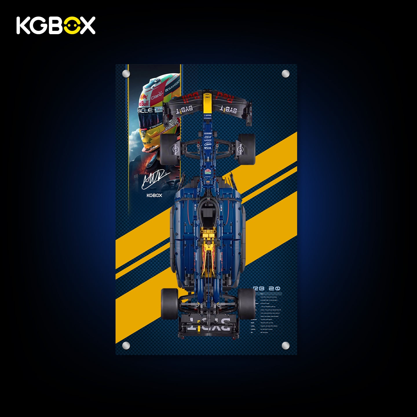 42206 LEGO Oracle Red Bull Racing RB20 F1 Car Technic Display Panel with Printed Background 25