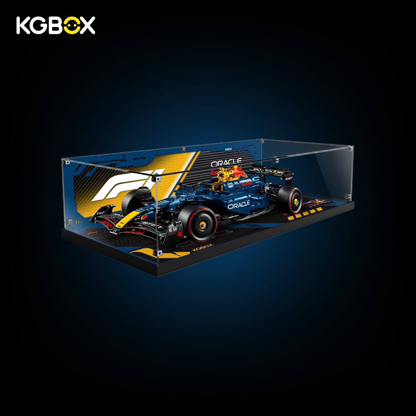 42206 LEGO Oracle Red Bull Racing RB20 F1 Car Technic Acrylic Display Case with Printed Background 10