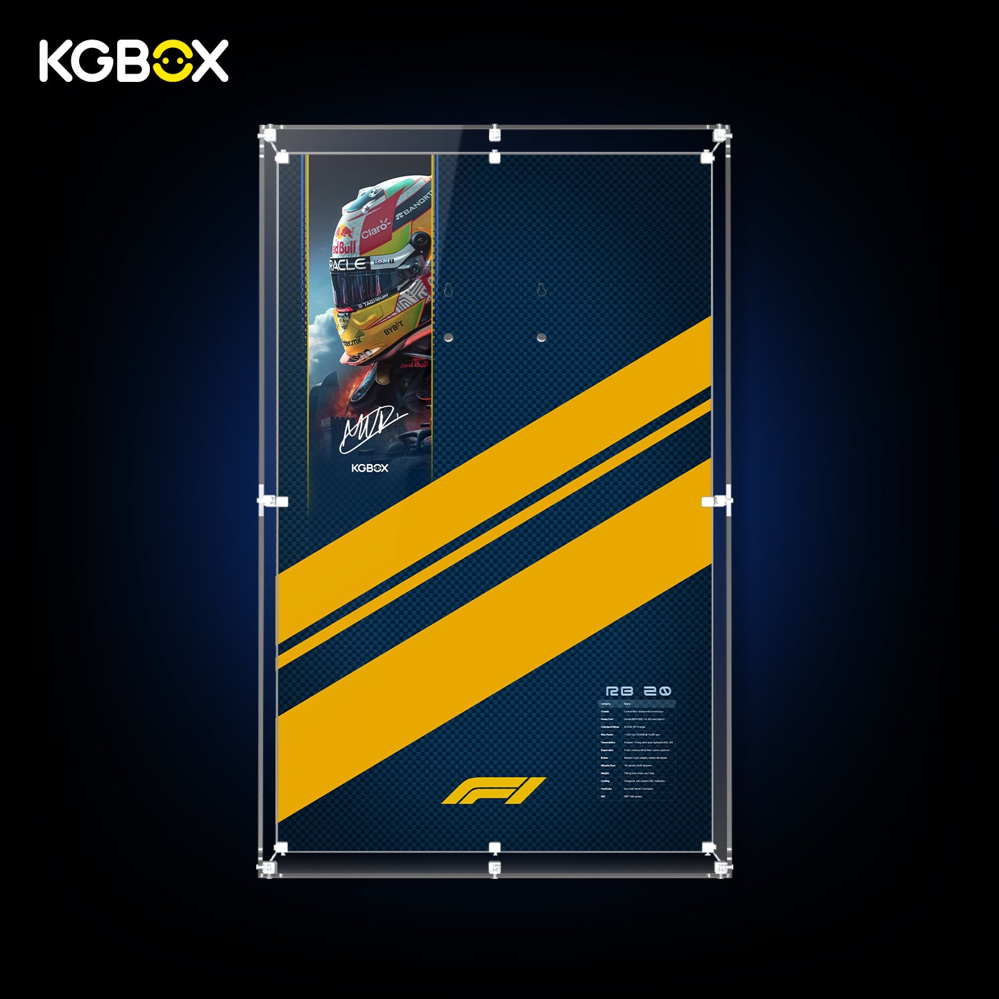 42206 LEGO Oracle Red Bull Racing RB20 F1 Car Technic Acrylic Display Case with Printed Background 20