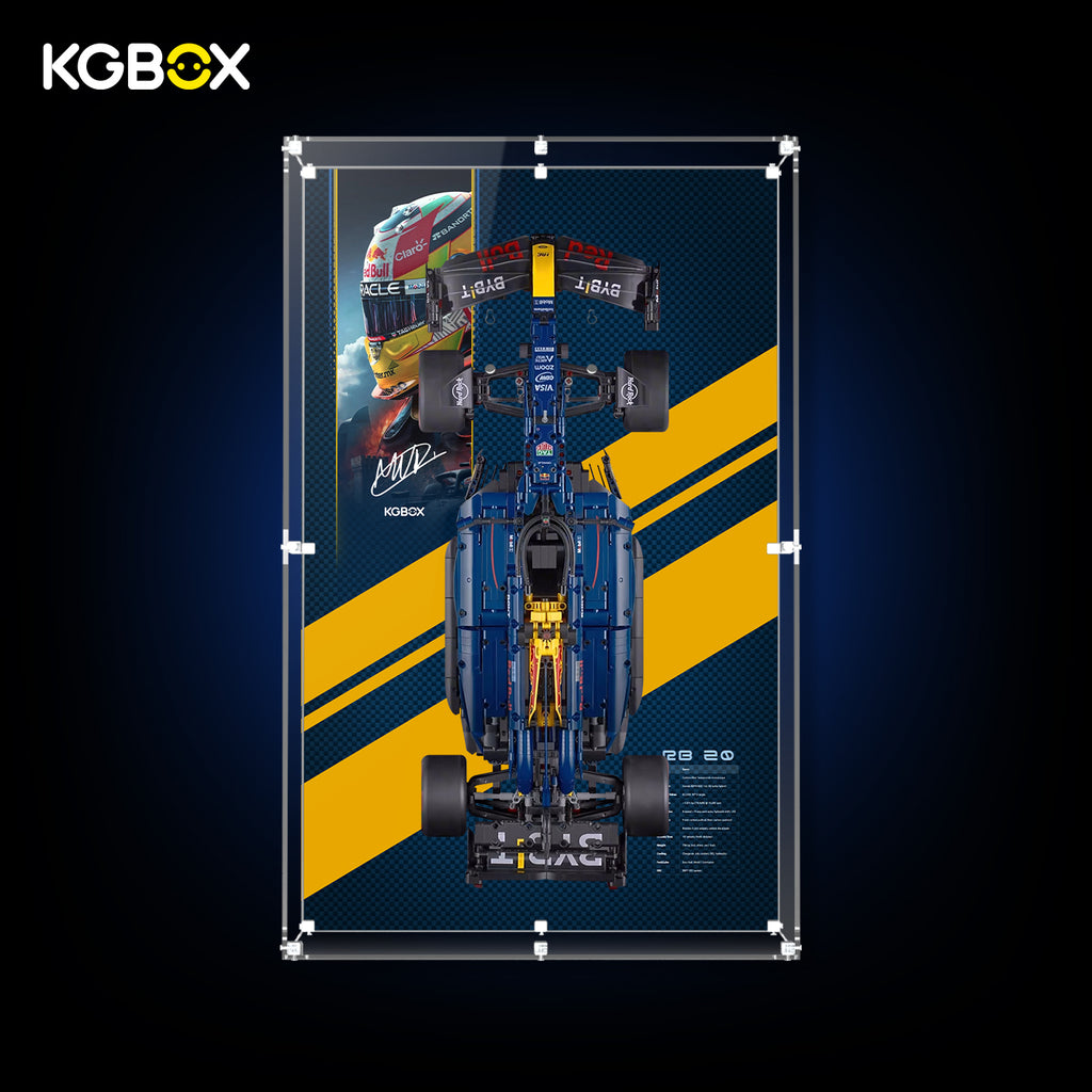 42206 LEGO Oracle Red Bull Racing RB20 F1 Car Technic Acrylic Display Case with Printed Background 21
