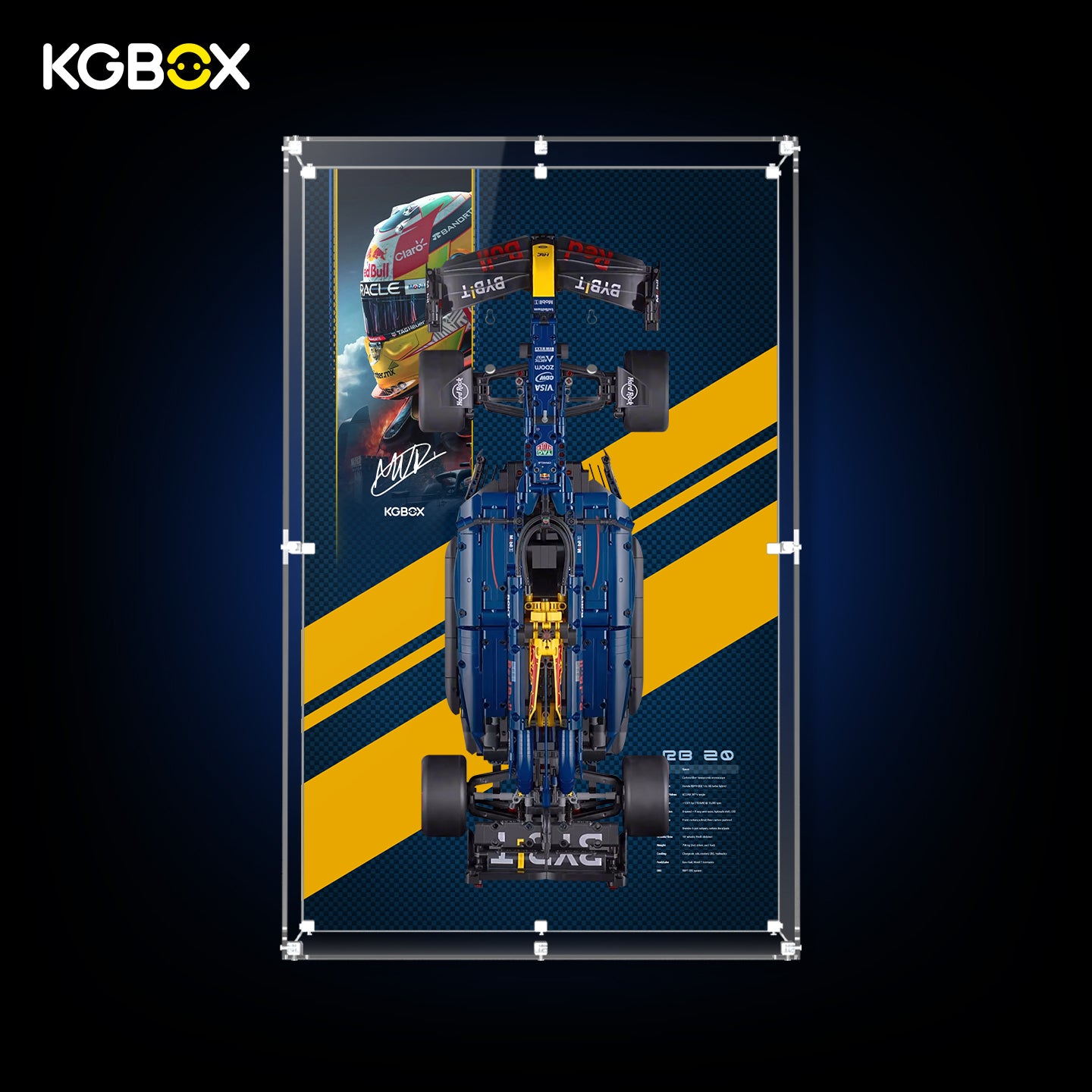 42206 LEGO Oracle Red Bull Racing RB20 F1 Car Technic Acrylic Display Case with Printed Background 21