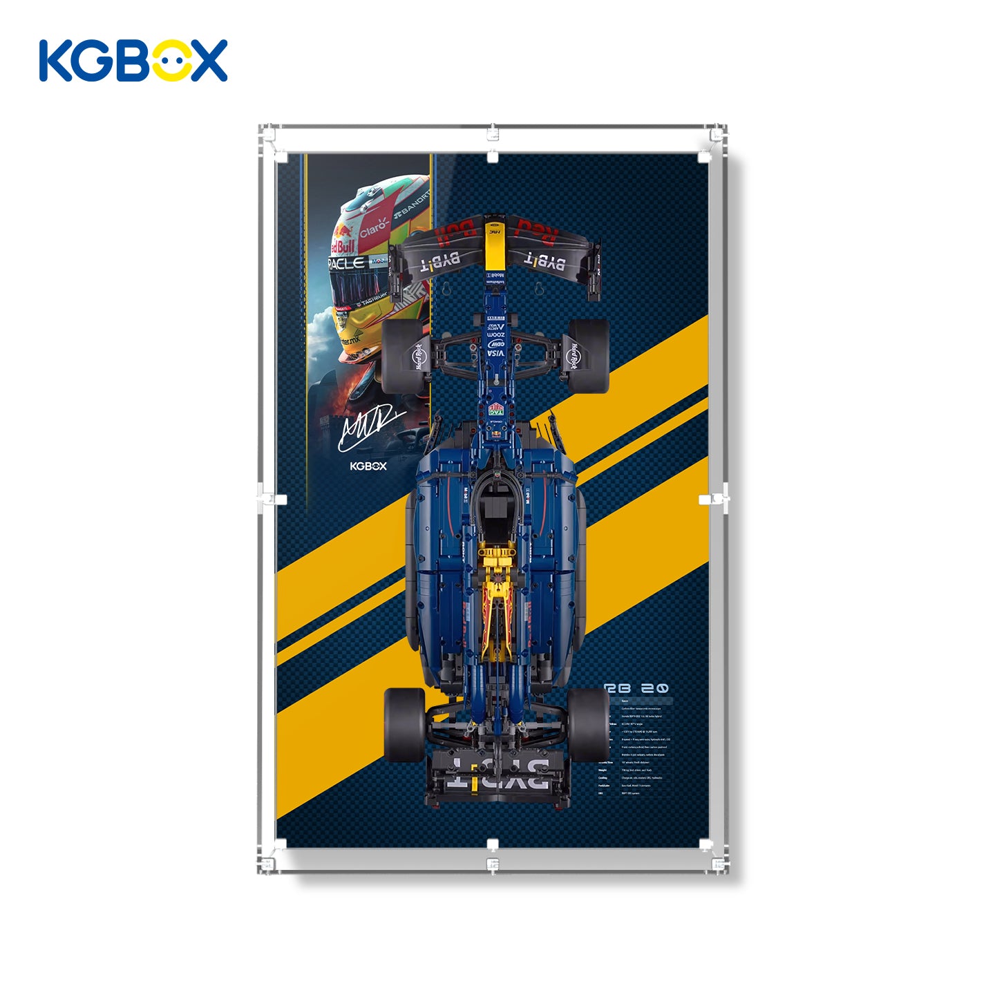 42206 LEGO Oracle Red Bull Racing RB20 F1 Car Technic Acrylic Display Case with Printed Background 22
