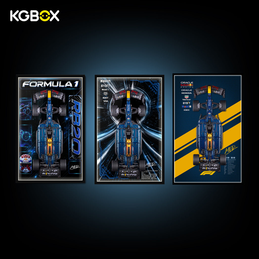 KGBOX Frame for LEGO 42206 Oracle Red Bull Racing RB20 F1 Car - LED & UV Print