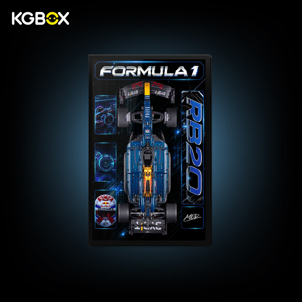 KGBOX Frame for LEGO 42206 Oracle Red Bull Racing RB20 F1 Car - LED & UV Print