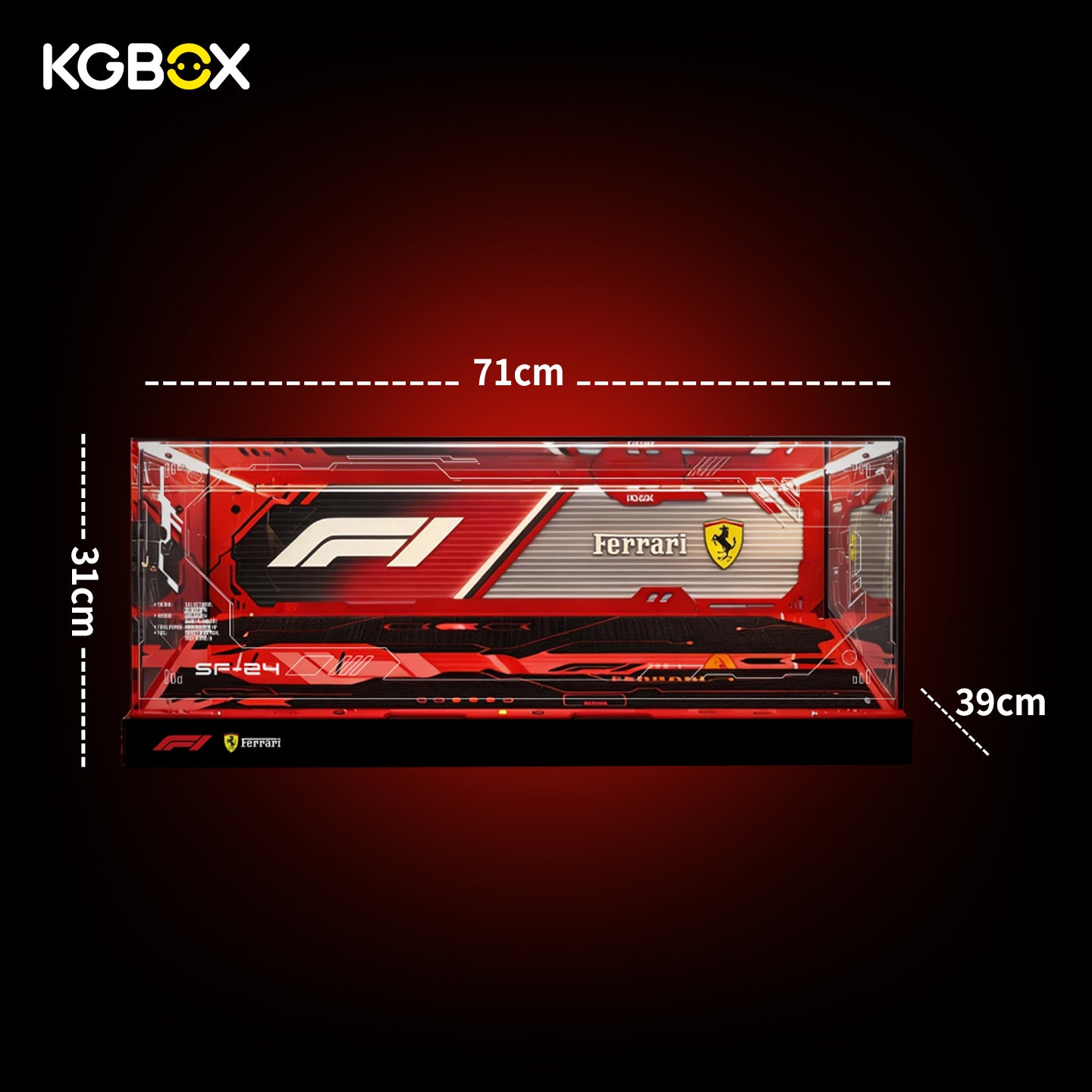 Display Case for LEGO Ferrari SF-24 F1 Car (42207) Technic Series