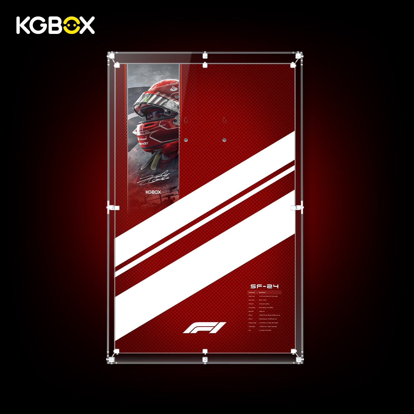 42207 LEGO Ferrari SF-24 F1 Car Technic Acrylic Display with Printed Background 