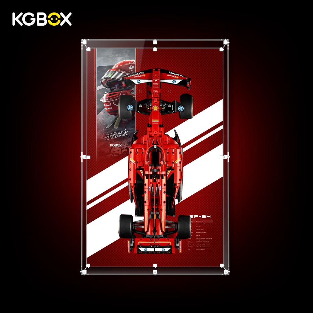 42207 LEGO Ferrari SF-24 F1 Car Technic Acrylic Display with Printed Background 1
