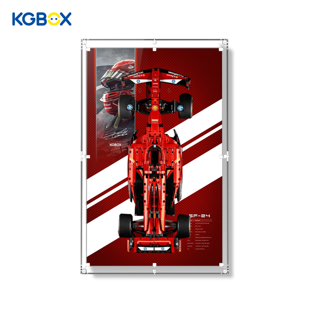 42207 LEGO Ferrari SF-24 F1 Car Technic Acrylic Display with Printed Background 2