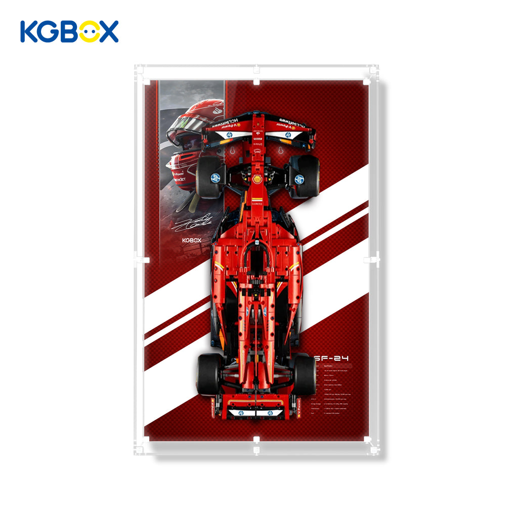 42207 LEGO Ferrari SF-24 F1 Car Technic Acrylic Display with Printed Background and LED Lights 2