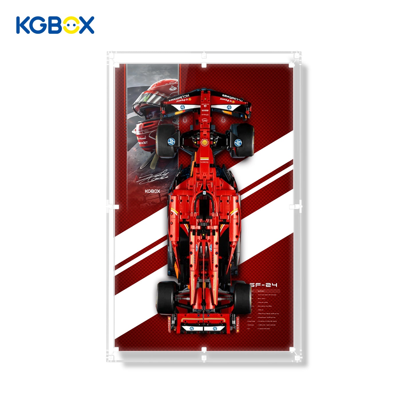42207 LEGO Ferrari SF-24 F1 Car Technic Acrylic Display with Printed Background and LED Lights 2