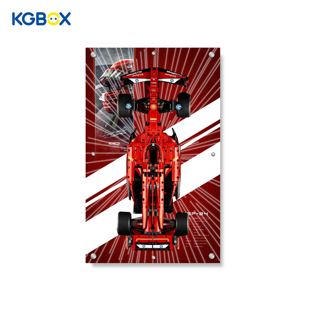 42207 LEGO Ferrari SF-24 F1 Car Technic Display Panel with Printed Background and Laser LED Lights 2