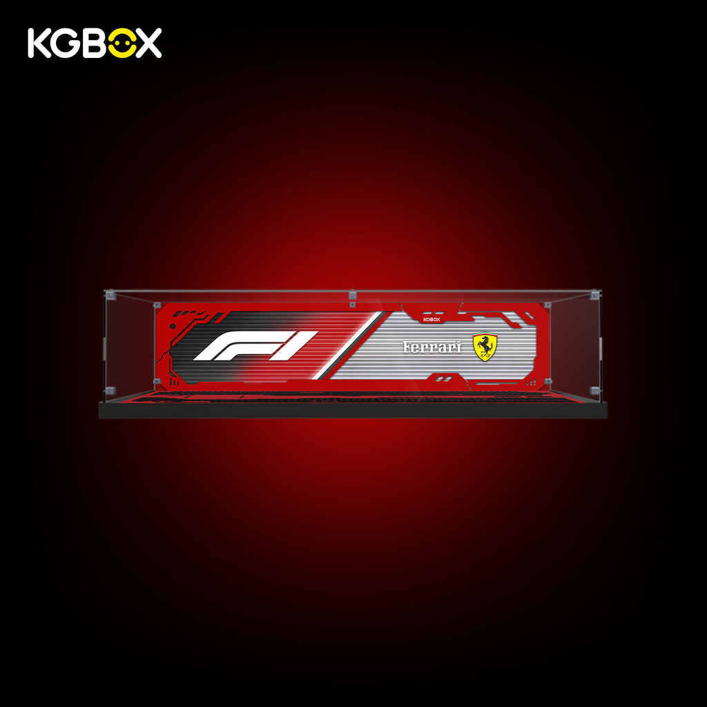 42207 LEGO Ferrari SF24 F1 Car Technic Acrylic Display Case with Printed Background 2
