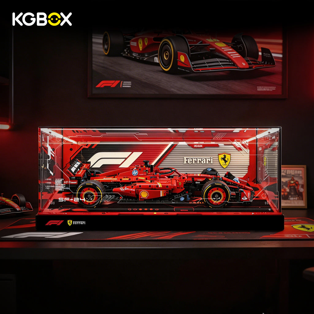 42207 LEGO Ferrari SF24 F1 Car Technic Acrylic Display Case with Printed Background 5