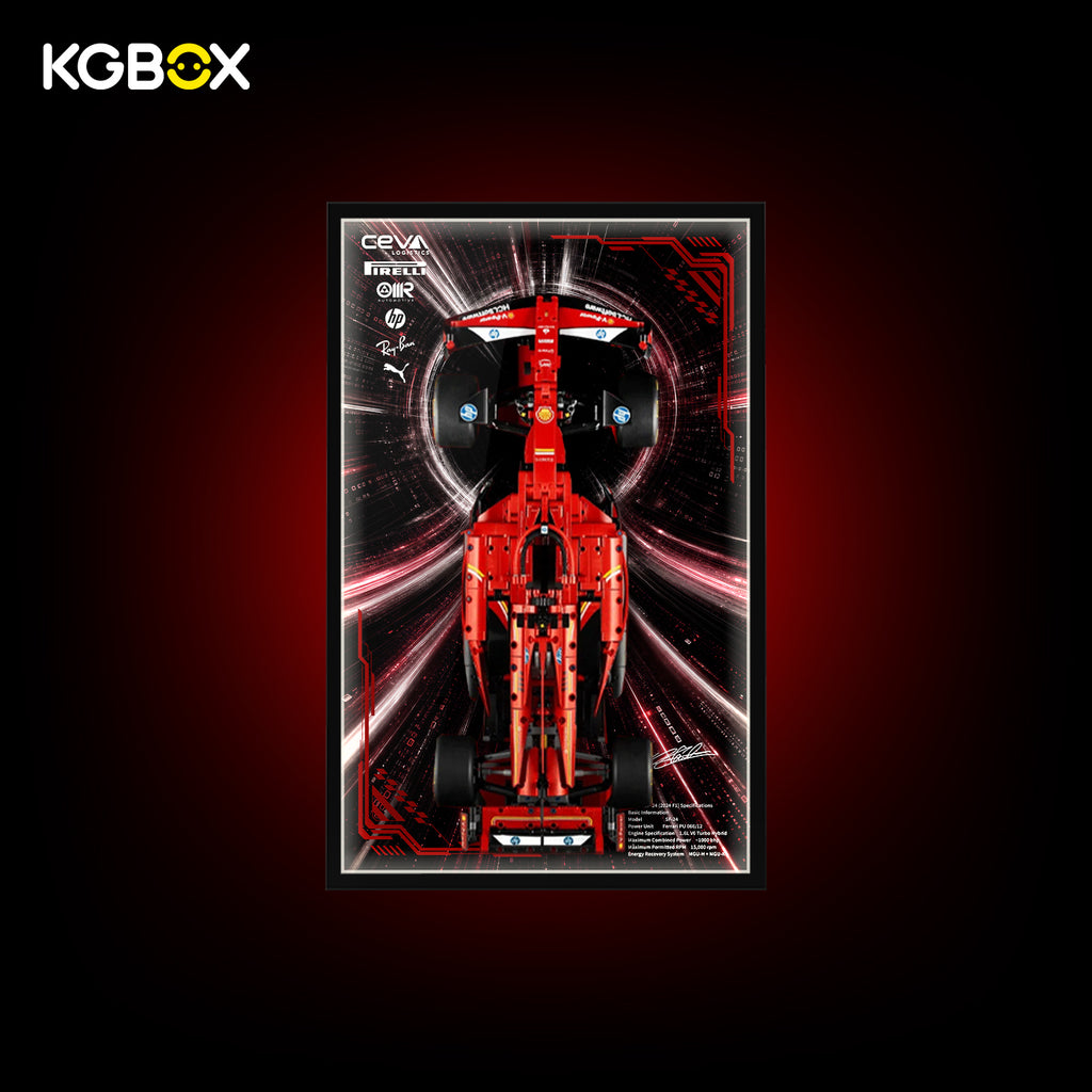 KGBOX Frame for LEGO 42207 Ferrari SF-24 F1 Car - LED & UV Print
