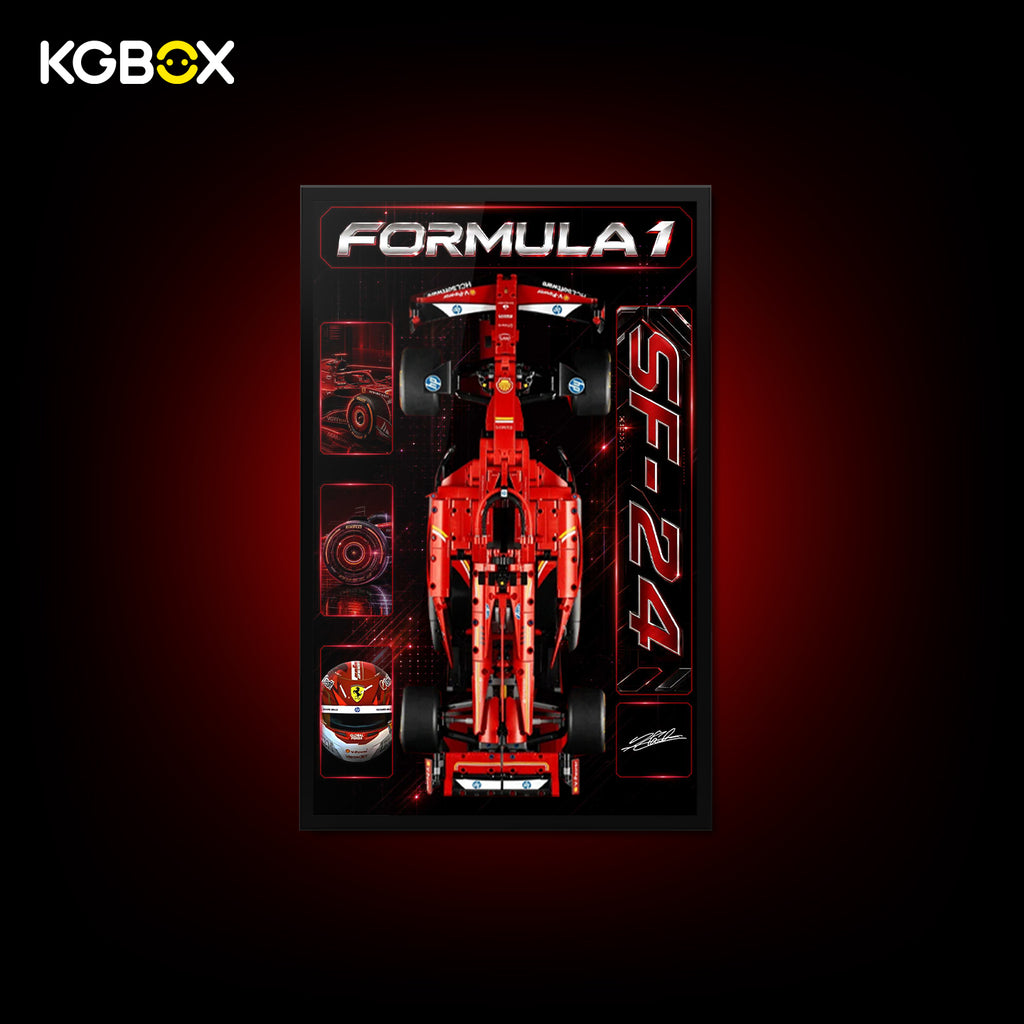 KGBOX Frame for LEGO 42207 Ferrari SF-24 F1 Car - LED & UV Print