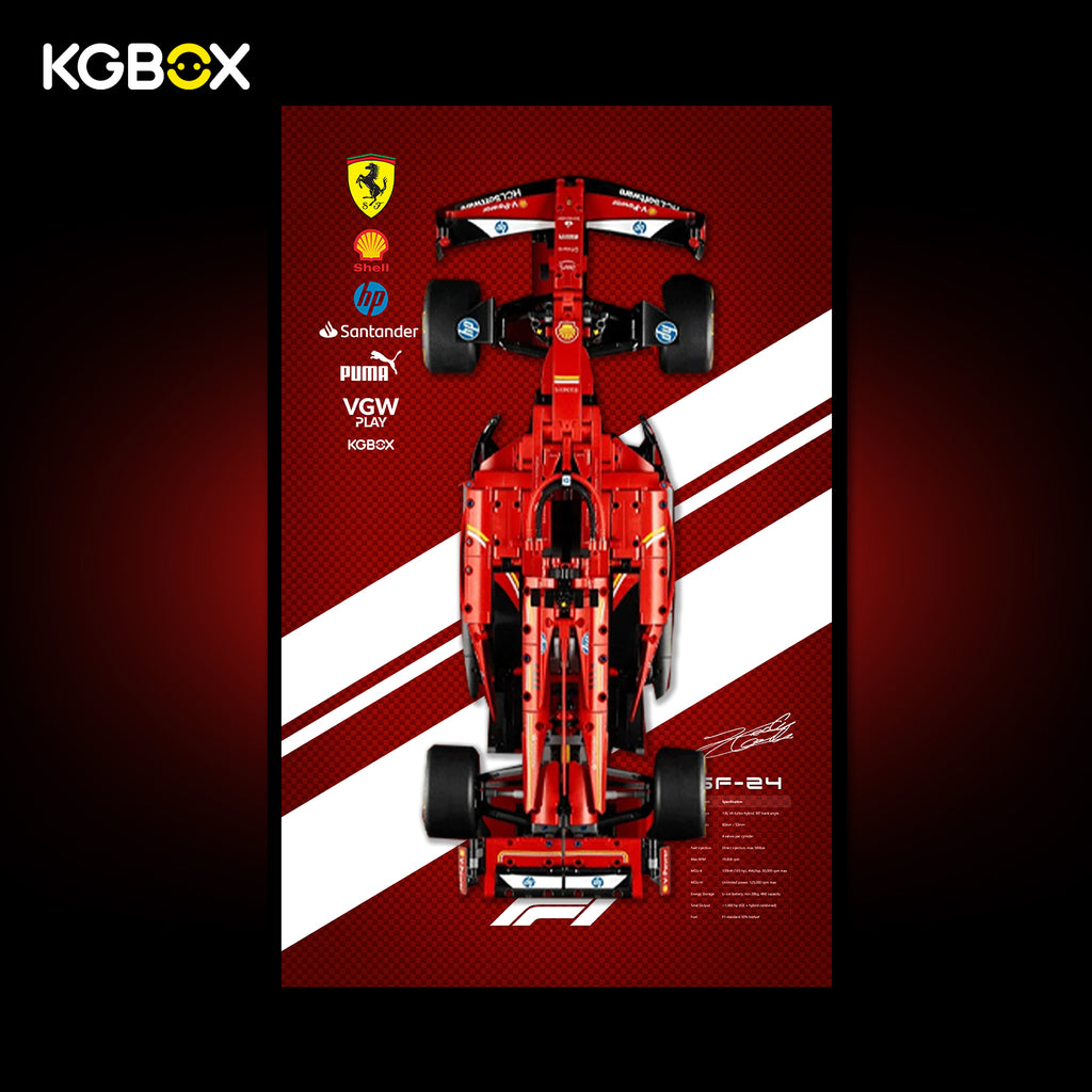 42207 LEGO Ferrari SF24 F1 Car Technic Display Frame with Printed Background 1
